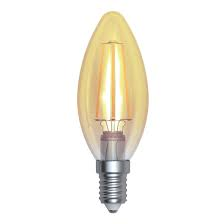 LED Full Glass Candle Filament Rustic Lamp 230V 4W E27 Gold 2800K