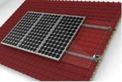 Solar Mount 4 X 60 / 72 Cell Portrait Orientation onto Angled Tile Roof (Coastal Aluminum)